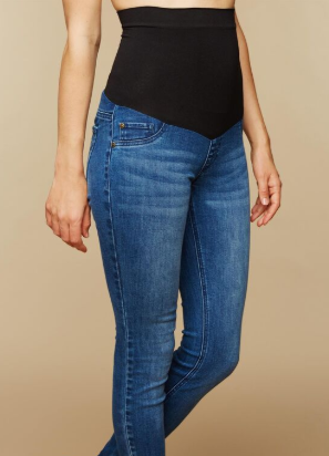 Postpartum jean pants with compression waist to help in postpartum recovery and boost confidence 