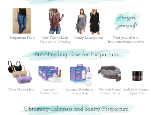 Postpartum Necessities the ones you need to boost our confidence and sanity during recovery featuring compression postpartum pants, nursing bras, robes and nightgowns, lansinoh breastfeeding essentials and more