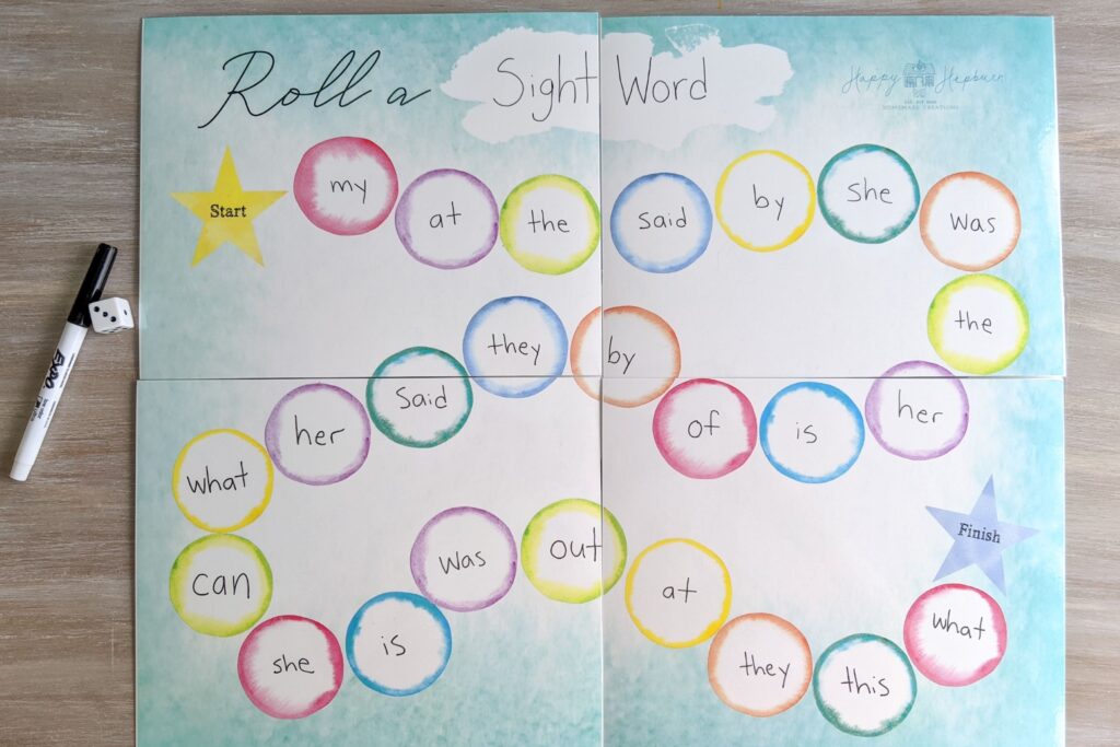 Practice Sight Words with the Roll a Blank Game