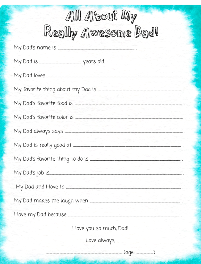 Father's Day Questionnaire 